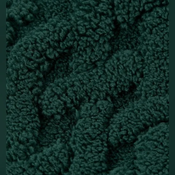 American Eagle Green Sherpa Full Zip Jacket - Picture 3 of 4